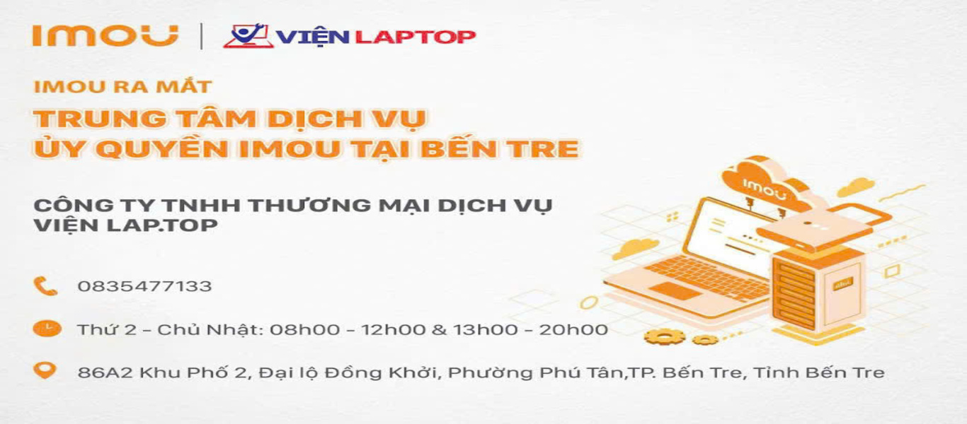 Giáy chứng nhận Trung tâm bảo hành imou Viện Laptop tại Bến Tre